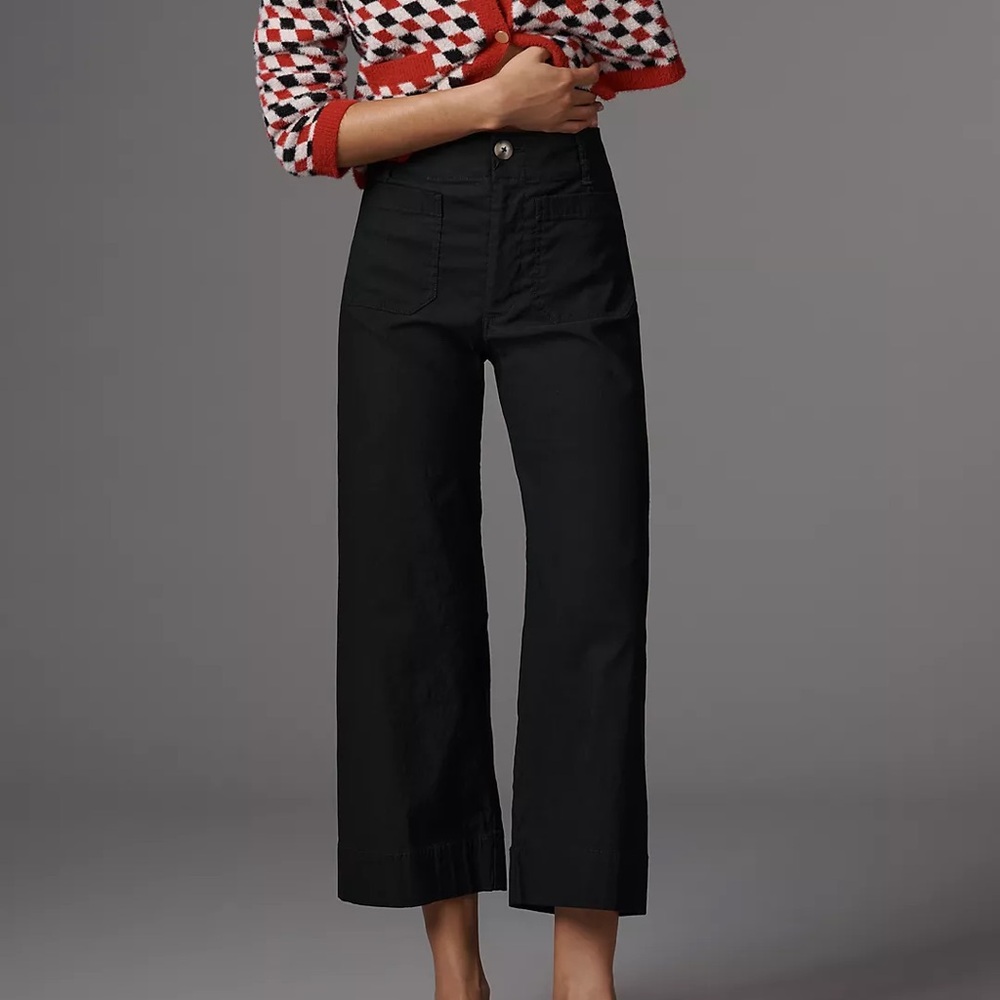 Maeve Colette Cropped Wide Leg Trousers